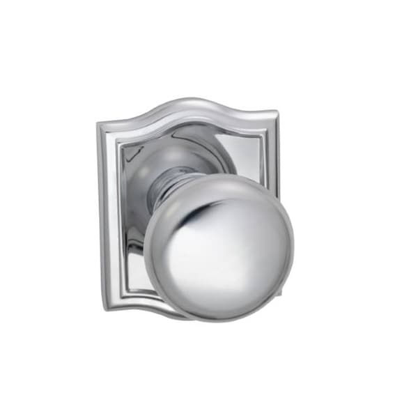 Omnia Knob Arched Rose Priv Knob 2-3/4" BS Full Lip Strike Bright Chrome 458 458AR/234F.PR26 - main