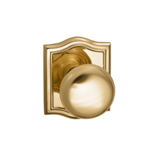 Omnia Knob Arched Rose Pass Knob 2-3/4" BS T Strike Bright Brass 458 458AR/234T.PA3