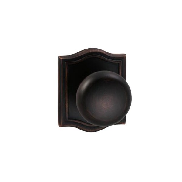 Omnia Knob Arched Rose Pass Knob 2-3/8" BS Full Lip Strike Tuscan Bronze 458 458AR/238F.PATB - main