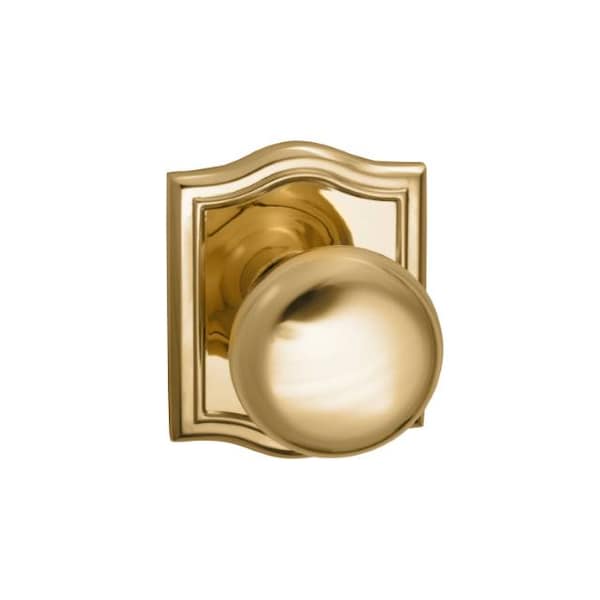 Omnia Knob Arched Rose Pass Knob 2-3/8" BS T Strike Bright Brass 458 458AR/238T.PA3