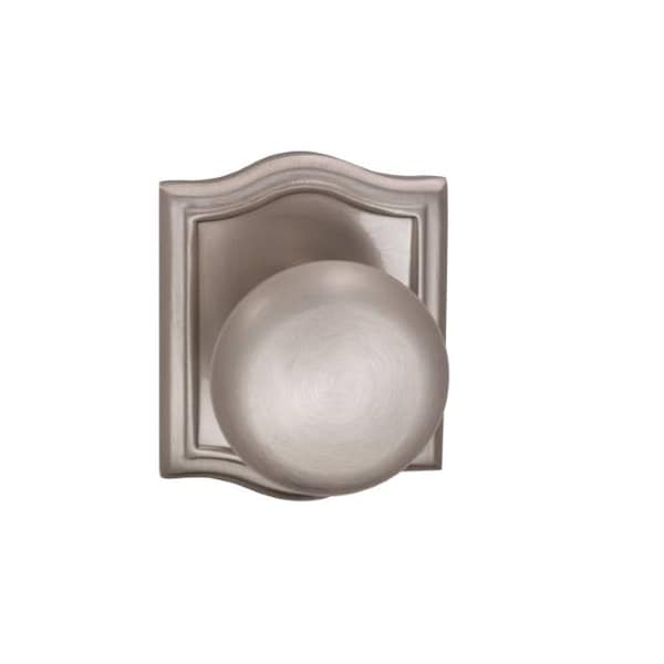 Omnia Knob Arched Rose Priv Knob 2-3/8" BS T Strike Satin Nickel 458 458AR/238T.PR15