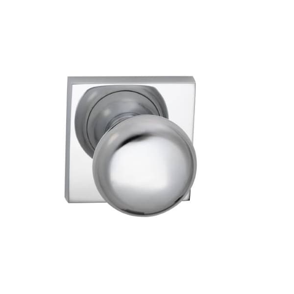 Omnia Knob Square Rose Priv Knob 2-3/8" BS Full Lip Strike Bright Chrome 458 458SQ/238F.PR26 - main