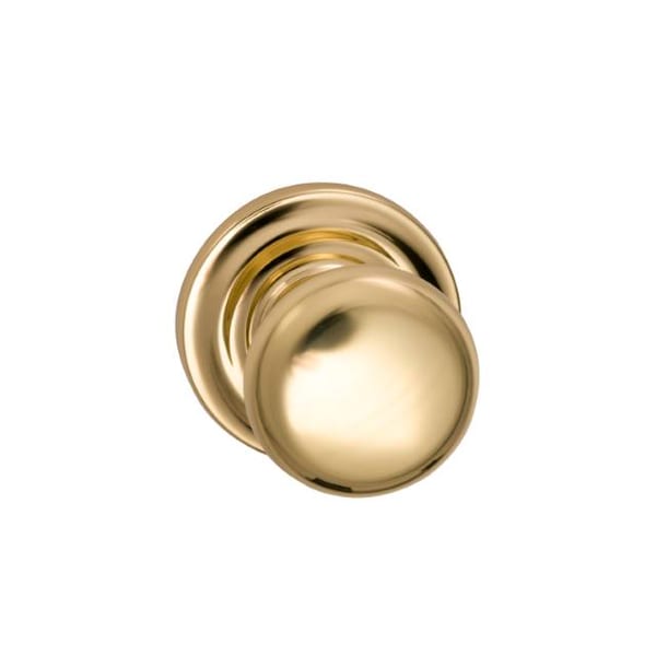 Omnia Knob Traditional Rose Priv Knob 2-3/8" BS Full Lip Bright Brass 458 458TD/238F.PR3 - main