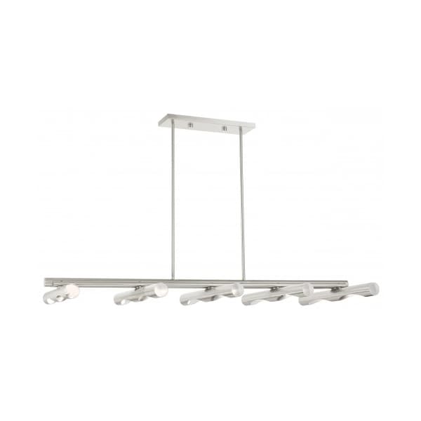 Livex Lighting Brushed Nickel Linear Chandelier, 10 Ligh 45918-91 - main