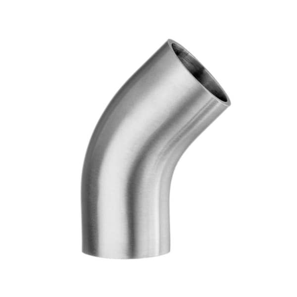 Usa Industrials Sanitary Fitting, Butt Weld, 304SS Polished, Short 45 Elbow, 1", Wall Thickness: 0.065" ZUSA-STF-BW-81 - main