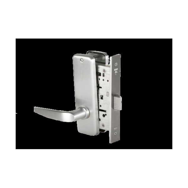 Best Mortise 45H Lock, Passage, Lever, Escutcheon, Satin Chrome AM, RH