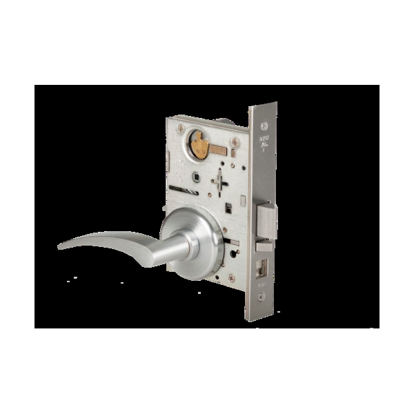 Best Mortise 45H Lock, Office, Lever, Rose, Satin Chrome, RH