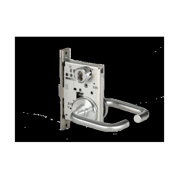 Best Mortise 45H Lock, Office, Lever, Rose, Satin Chrome, RH