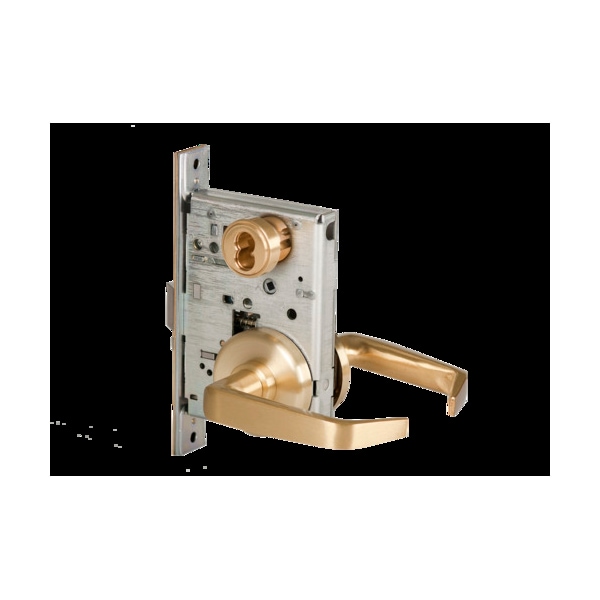 Best Mortise 45H Lock, Storeroom, Lever, Rose, Satin Brass, RH