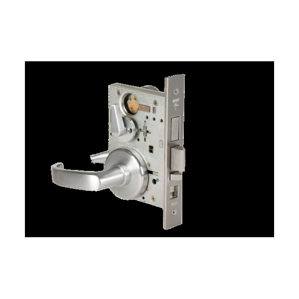 Best Mortise 45H Lock, Intruder, Lever, Rose, Satin Chrome AM, LH