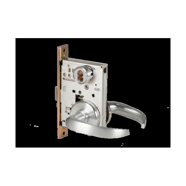 Best Mortise 45H Lock, Dormitory, Lever, Rose, Satin Chrome AM, LH