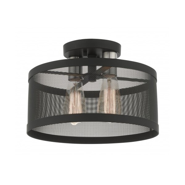 Livex Lighting Black with Brushed Nickel Accents Semi F 46217-04 - main