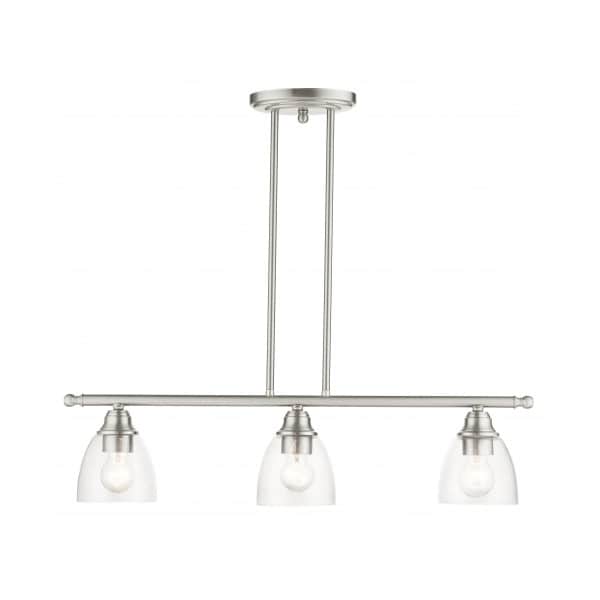 Livex Lighting Brushed Nickel Linear Chandelier, 3 Light 46337-91 - main