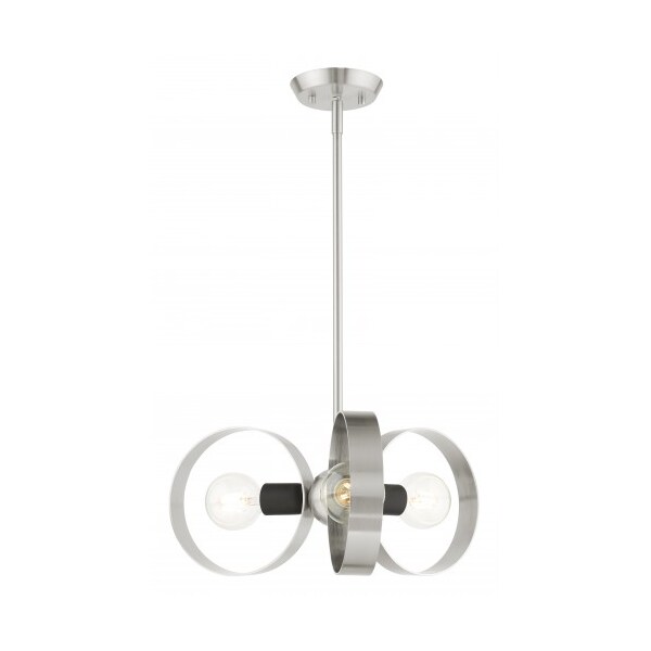 Livex Lighting Brushed Nickel Chandelier, 3 Light 46423-91 - main