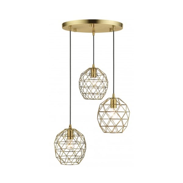 Livex Lighting Antique Brass Pendant, 3 Light 46593-01 - main
