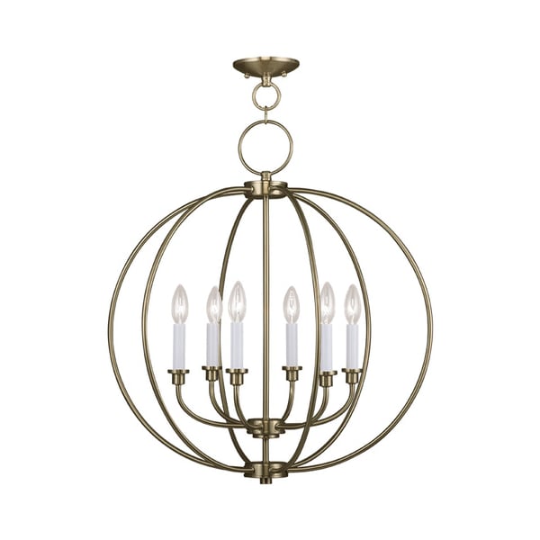 Livex Lighting Milania 6 Light Antique Brass Chandelier 4666-01 - main