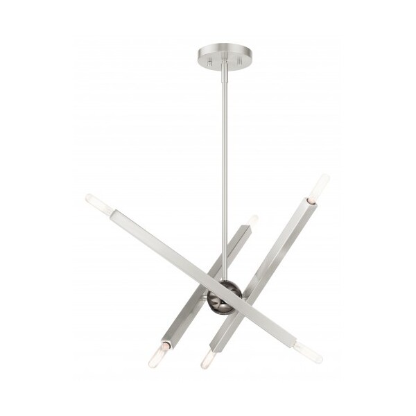 Livex Lighting Brushed Nickel Chandelier, 6 Light 46984-91 - main
