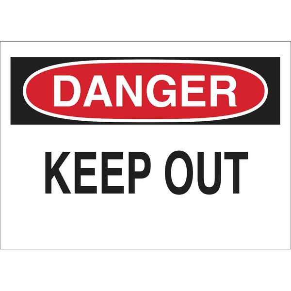 Brady Danger Sign, 10 in Height, 14 in Width, Plastic, Rectangle, English 22112 - main