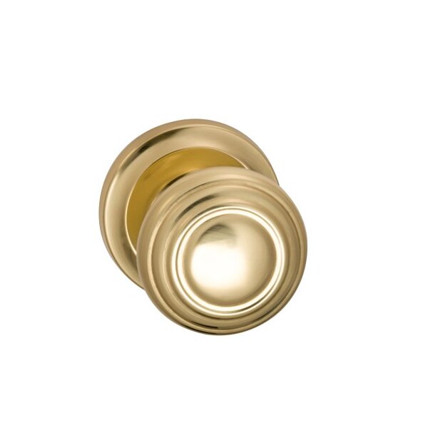 Omnia Knob 2-5/8" Rose Pass 2-3/8" BS T 1-3/4" Doors Bright Brass 472 472/00B.PA1 - main