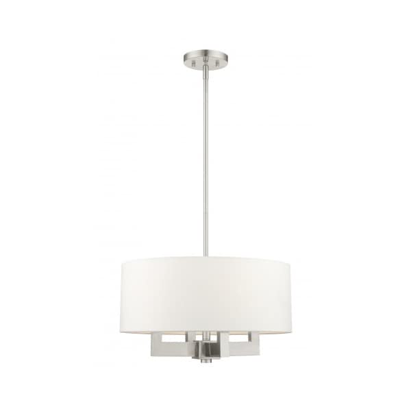 Livex Lighting Brushed Nickel Chandelier, 4 Light 48784-91 - main