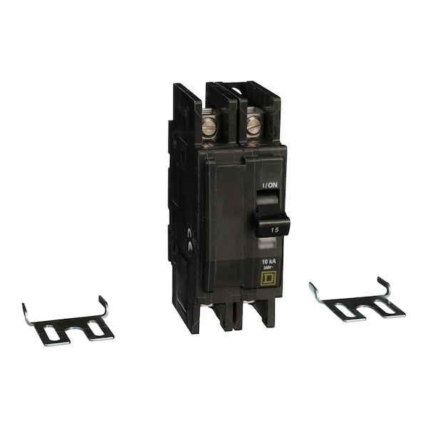 Square D Miniature Circuit Breaker, 15A, 240VAC, 2 Pole, Unit Mount Mounting Style, QOU Series QOU215H