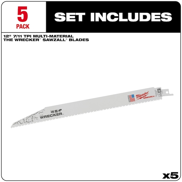 MILWAUKEE The WRECKER Multi-Material SAWZALL Blade 12