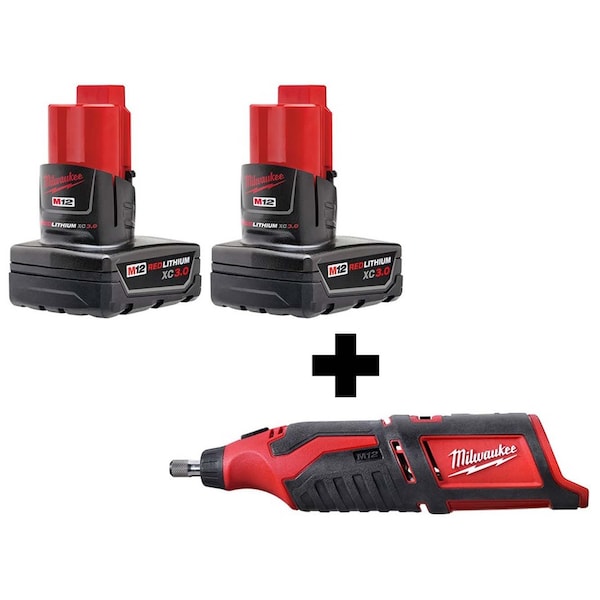 Milwaukee Tool M12 Rotary Tool + M12 XC Battery 2-Pack 48-11-2412, 2460-20 - main