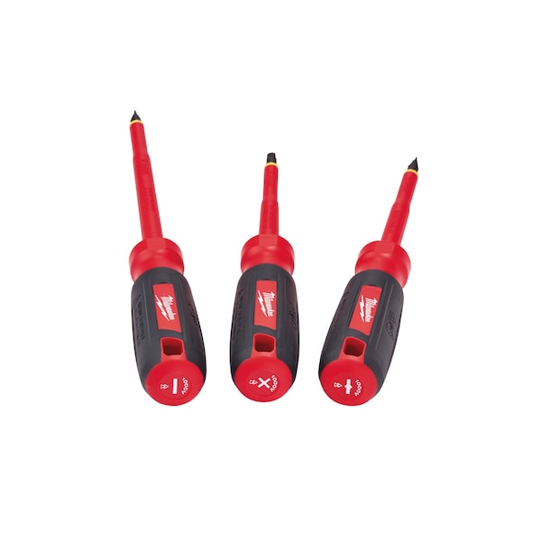 MILWAUKEE 3 PC 1000V Insulated Screwdriver Set (48-22-2202) | Zoro