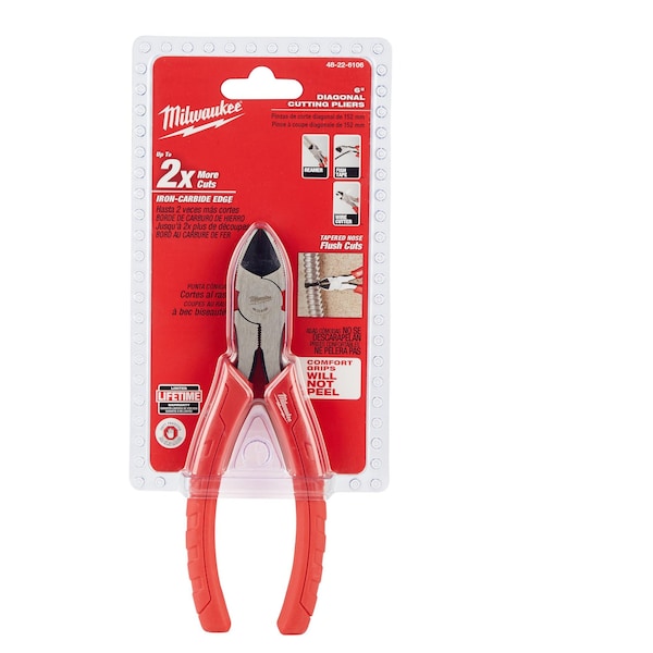 Milwaukee Tool 6 in Diagonal Cutting Plier Flush Cut Uninsulated 48-22-6106 - main