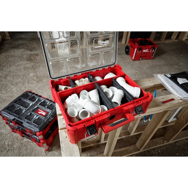 Milwaukee Tool Deep Compartment Box with 2 compartments, Plastic