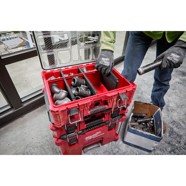 Milwaukee Tool Deep Compartment Box with 2 compartments, Plastic