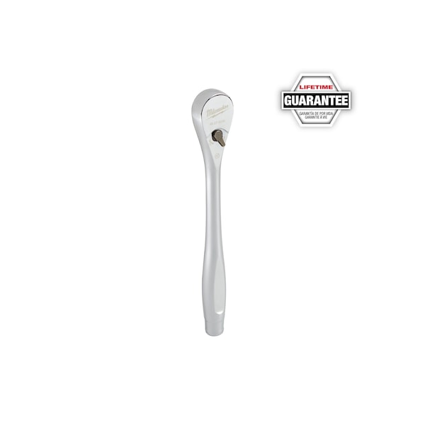 Milwaukee Tool 3/8" Drive 90 Geared Teeth Pear Head Style Hand Ratchet, 8-1/2" L, Chrome Finish 48-22-9038 - main