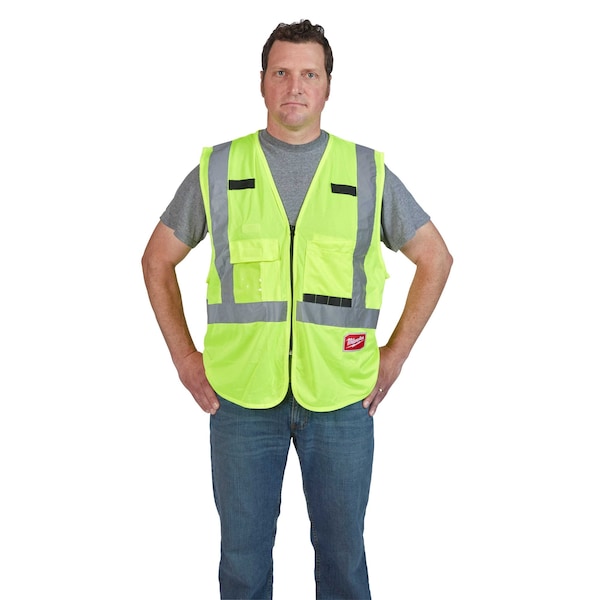 MILWAUKEE Class 2 High Visibility Yellow Safety Vest - L/XL (48-73