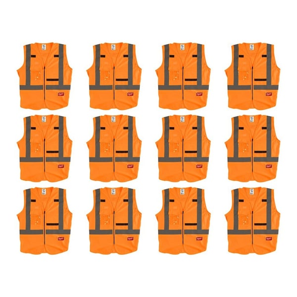 Milwaukee Tool High Visibility Vest, 12 pk, S/M 48-73-5031X12 - main