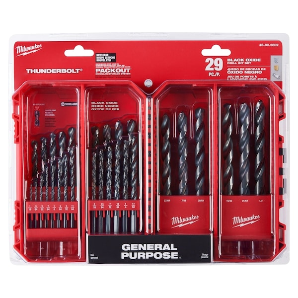 MILWAUKEE THUNDERBOLT Black Oxide Drill Bit Set - 29 PC (48-89