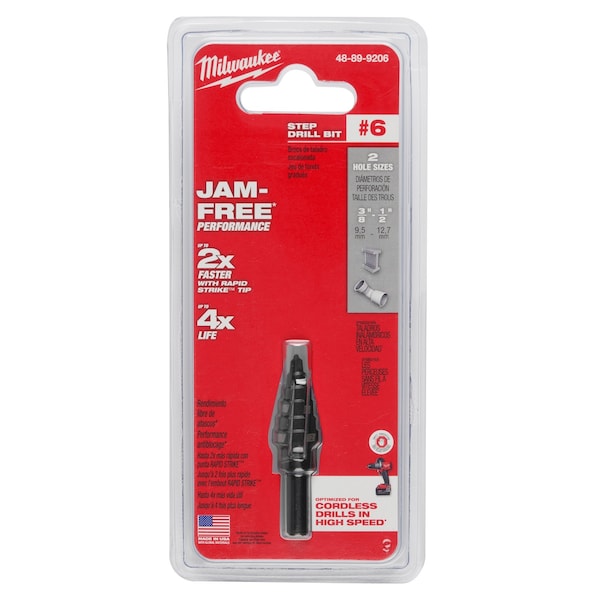 わい＼(^o^)／わい Milwaukee Tool No. 6 Step Drill Bit, 3/8