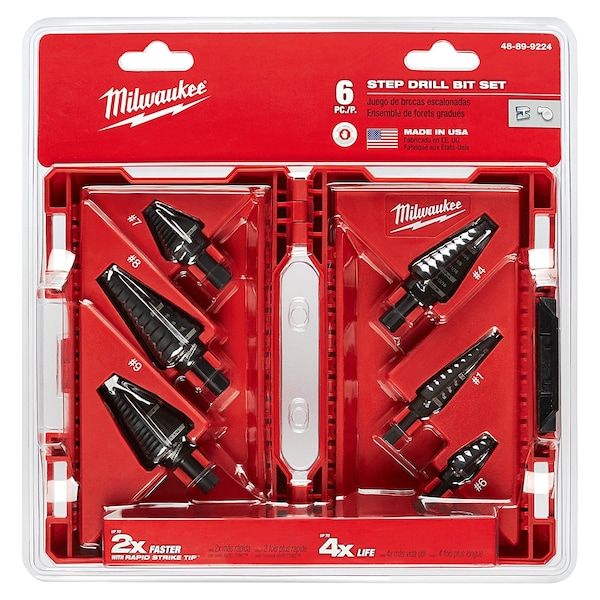 ハイパーナイフハンドピース MILWAUKEE Step Drill Bit Set - 6PC (48-89-9224) | Zoro