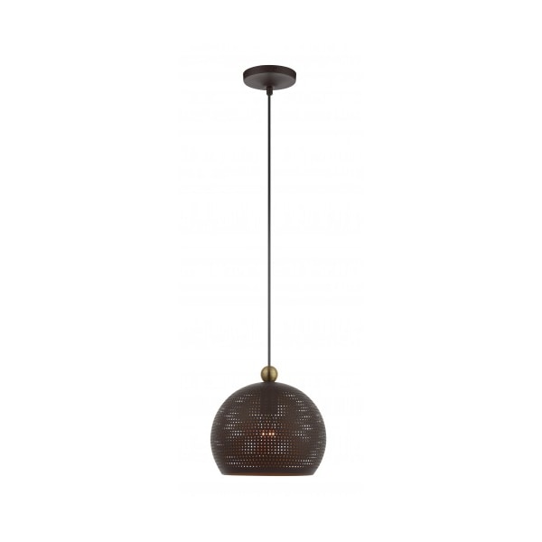 Livex Lighting Bronze with Antique Brass Accents Pendan 49100-07 - main