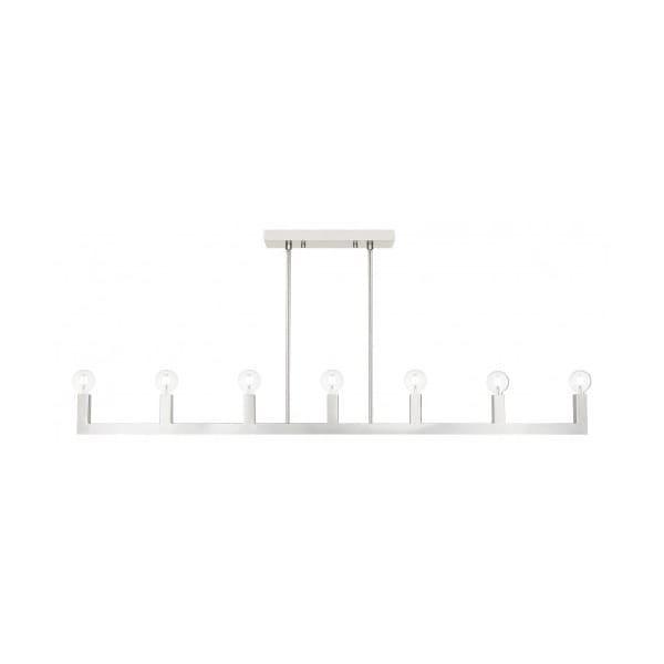 Livex Lighting Brushed Nickel Linear Chandelier, 7 Light 49209-91 - main