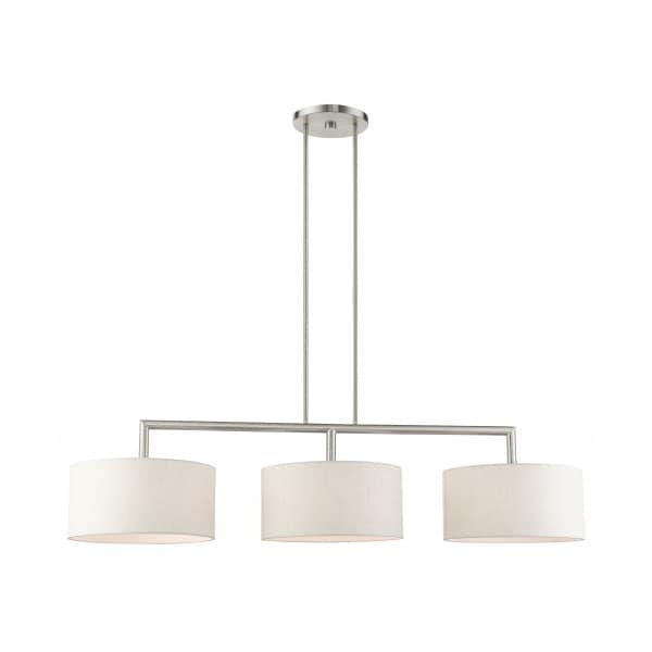 Livex Lighting Brushed Nickel Linear Chandelier, 3 Light 49293-91 - main