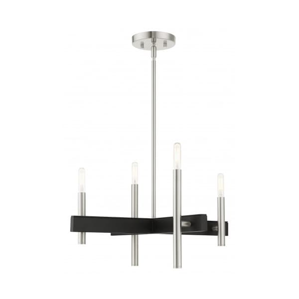 Livex Lighting Brushed NickelChandelier, 4 Light 49344-91 - main