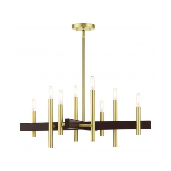 Livex Lighting Satin BrassChandelier, 8 Light 49348-12 - main