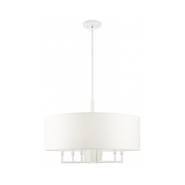 Livex Lighting White Pendant Chandelier, 7 Light 49376-03 - main