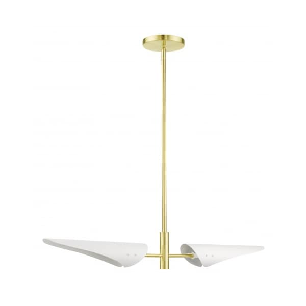 Livex Lighting Satin Brass Linear Chandelier, 2 Light 49492-12 - main