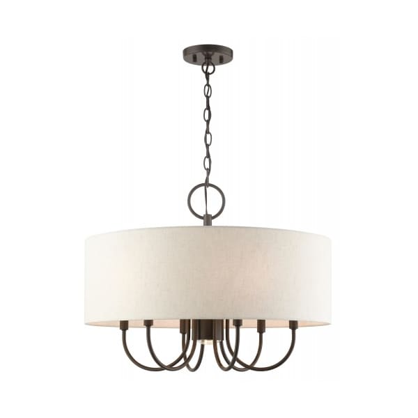 Livex Lighting English BronzePendant Chandelier, 7 Light 49806-92 - main