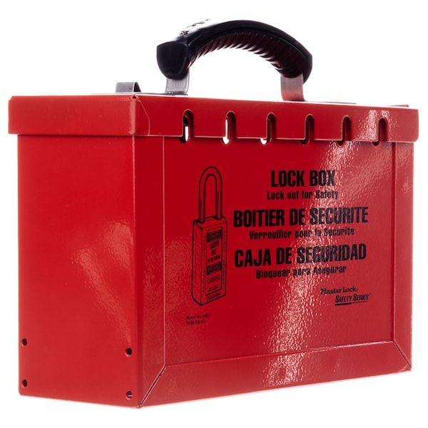 Master Lock Lockout Tagout Portable Group Lock Box, Steel, Hinged, 12 ...