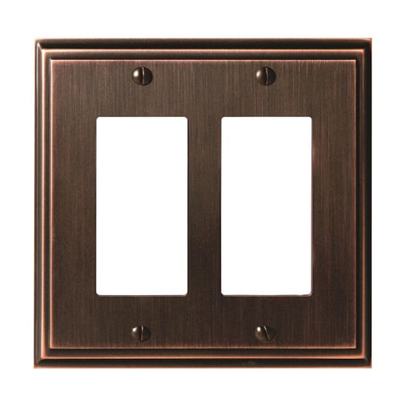 Amerock Mulholland 2 Rocker Wall Plates, Number of Gangs: 2 Zinc, Oil Rubbed Bronze Finish BP36519ORB - main