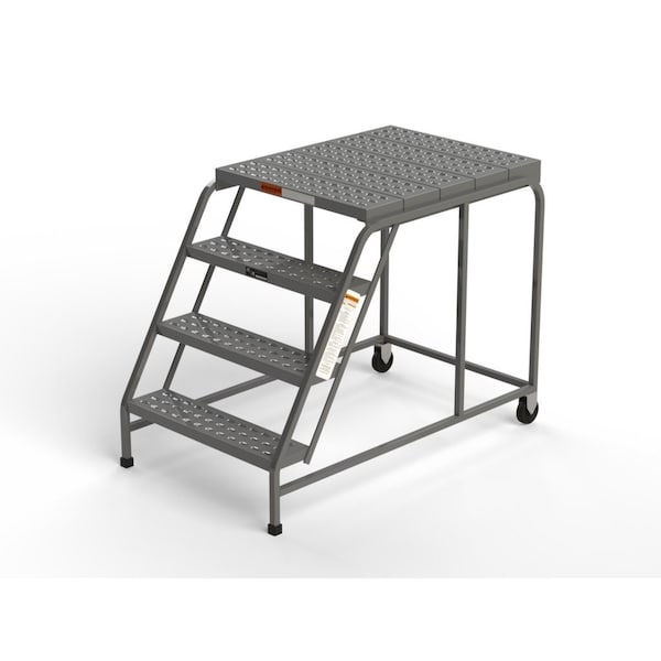 Ega Products Mobile Work Platform, 4 Steps, 30"W x 36"D Platform, Perforated Tread, No Handrails W031 - main
