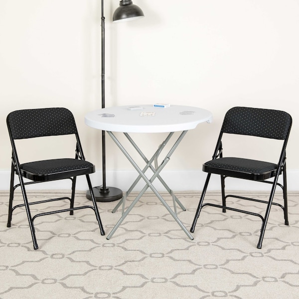 Flash Furniture Black Fabric Metal Chair, PK4 4-AW-MC309AF-BLK-GG - main