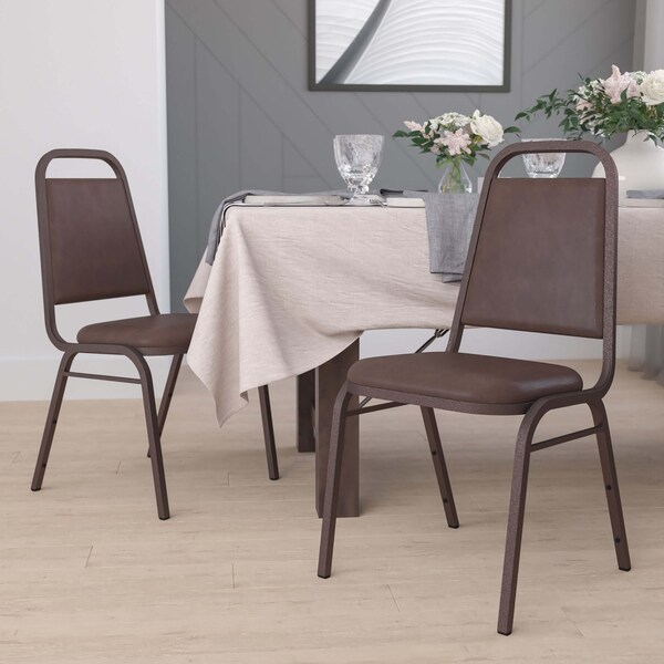 Flash Furniture Brown Vinyl Banquet Chair, PK4 4-FD-BHF-2-BN-GG - main